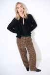 CAMICIA GARZA VISCOSA LANA CON ROUCHES NERO