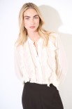CAMICIA GARZA VISCOSA LANA CON ROUCHES BURRO