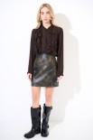 CAMICIA GARZA VISCOSA LANA CON ROUCHES MORO
