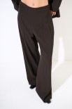 PANTA PALAZZO CON ZIP LATERALE MORO