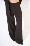 PANTA PALAZZO CON ZIP LATERALE MORO