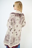GIACCA KIMONO IN MAGLIA CON CINTURA PAISLEY BEIGE