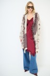 GIACCA KIMONO IN MAGLIA CON CINTURA PAISLEY BEIGE