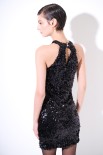 ABITO SCOLLO AMERICANA PAILLETTES GOCCIA NERO