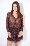 CAMICIA BASIC CON FIOCCO COLLO STAMPA MORO
