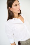 CAMICIA SLIM CON PINCE POPELINE BIANCO
