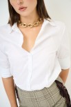 CAMICIA SLIM CON PINCE POPELINE BIANCO