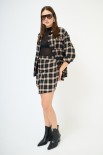 CAMICIA OVER TAGLIO VIVO CHECK NERO