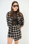 CAMICIA OVER TAGLIO VIVO CHECK NERO