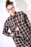 CAMICIA OVER TAGLIO VIVO CHECK MORO