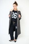 CAPPOTTO LUNGO ACCAPPATOIO CON COLLO PELLICCIA NERO