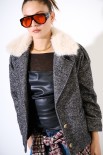 CAPPOTTO CORTO OVER COLLO PELLICCIA NERO