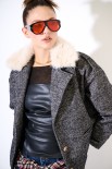 CAPPOTTO CORTO OVER COLLO PELLICCIA NERO