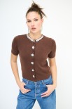 CARDIGAN MEZZA MANICA CON APPLICAZIONE MORO