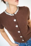 CARDIGAN MEZZA MANICA CON APPLICAZIONE MORO
