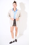 CARDIGAN GRANDE MICRO PAILLETTES BEIGE