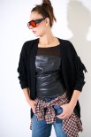 CARDIGAN GRANDE MICRO PAILLETTES NERO