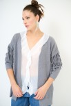 CARDIGAN GRANDE MICRO PAILLETTES GRIGIO