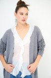 CARDIGAN GRANDE MICRO PAILLETTES GRIGIO