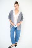 CARDIGAN GRANDE MICRO PAILLETTES GRIGIO