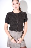 CARDIGAN LUREX MEZZA MANICA NERO