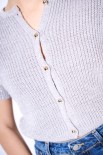 CARDIGAN LUREX MEZZA MANICA GRIGIO