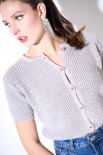 CARDIGAN LUREX MEZZA MANICA GRIGIO