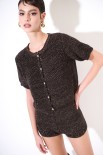 CARDIGAN LUREX MEZZA MANICA MORO