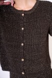 CARDIGAN LUREX MEZZA MANICA MORO