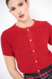 CARDIGAN LUREX MEZZA MANICA ROSSO