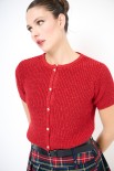 CARDIGAN LUREX MEZZA MANICA ROSSO