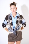 CARDIGAN CORTO CON FRANGE DIS. ETNICO BURRO