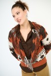 CARDIGAN CORTO CON FRANGE DIS. ETNICO COCCIO