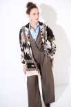 GIACCA KIMONO IN MAGLIACON CINTURA DISEGNO PAISLEY BURRO