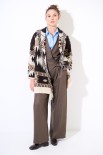 GIACCA KIMONO IN MAGLIACON CINTURA DISEGNO PAISLEY BURRO
