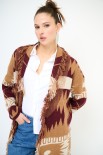 GIACCA KIMONO IN MAGLIACON CINTURA DISEGNO PAISLEY VINO