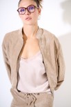 BOMBER ZIP CANNA DI FUCILE TASCA FIANCO BURRO