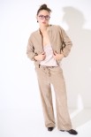 BOMBER ZIP CANNA DI FUCILE TASCA FIANCO BURRO