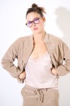 BOMBER ZIP CANNA DI FUCILE TASCA FIANCO BURRO
