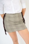 MINI CHECK CON FRANGE CAMMELLO