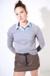 MAGLIA SCOLLO V MISTO LANA MERINOS GRIGIO
