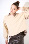 FELPA FRANGE DIETRO DAINETTO BEIGE