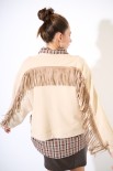FELPA FRANGE DIETRO DAINETTO BEIGE