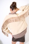 FELPA FRANGE DIETRO DAINETTO BEIGE