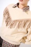 FELPA FRANGE DAVANTI DAINETTO BEIGE
