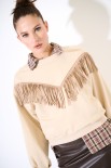 FELPA FRANGE DAVANTI DAINETTO BEIGE