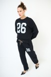 FELPA OVETTO OVERSIZE STAMPA NUMERO 26 NERO