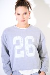 FELPA OVETTO OVERSIZE STAMPA NUMERO 26 GRIGIO