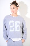 FELPA OVETTO OVERSIZE STAMPA NUMERO 26 GRIGIO