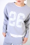 FELPA OVETTO OVERSIZE STAMPA NUMERO 26 GRIGIO